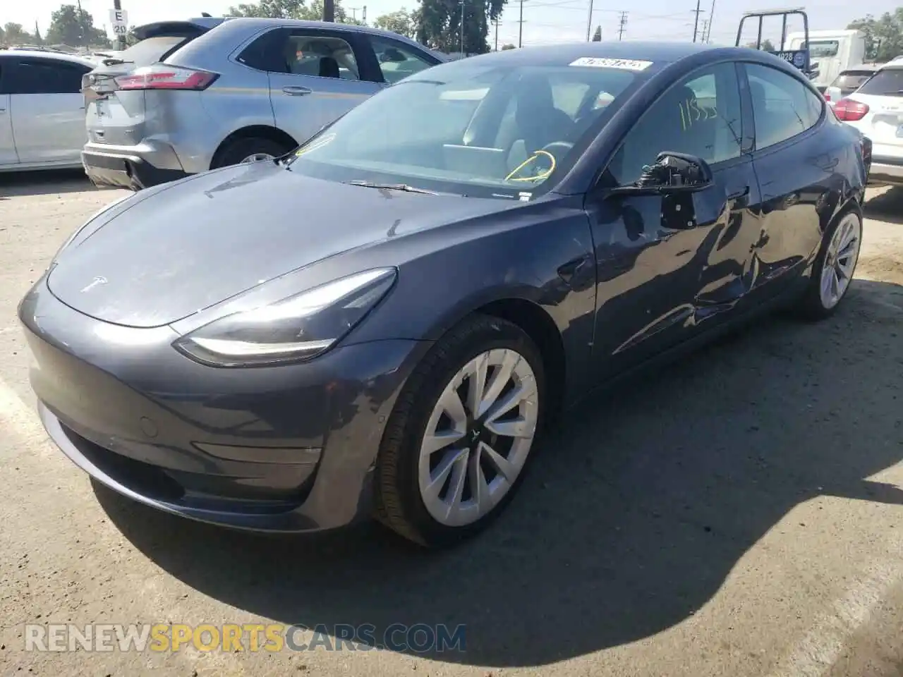 2 Photograph of a damaged car 5YJ3E1EBXNF192549 TESLA MODEL 3 2022