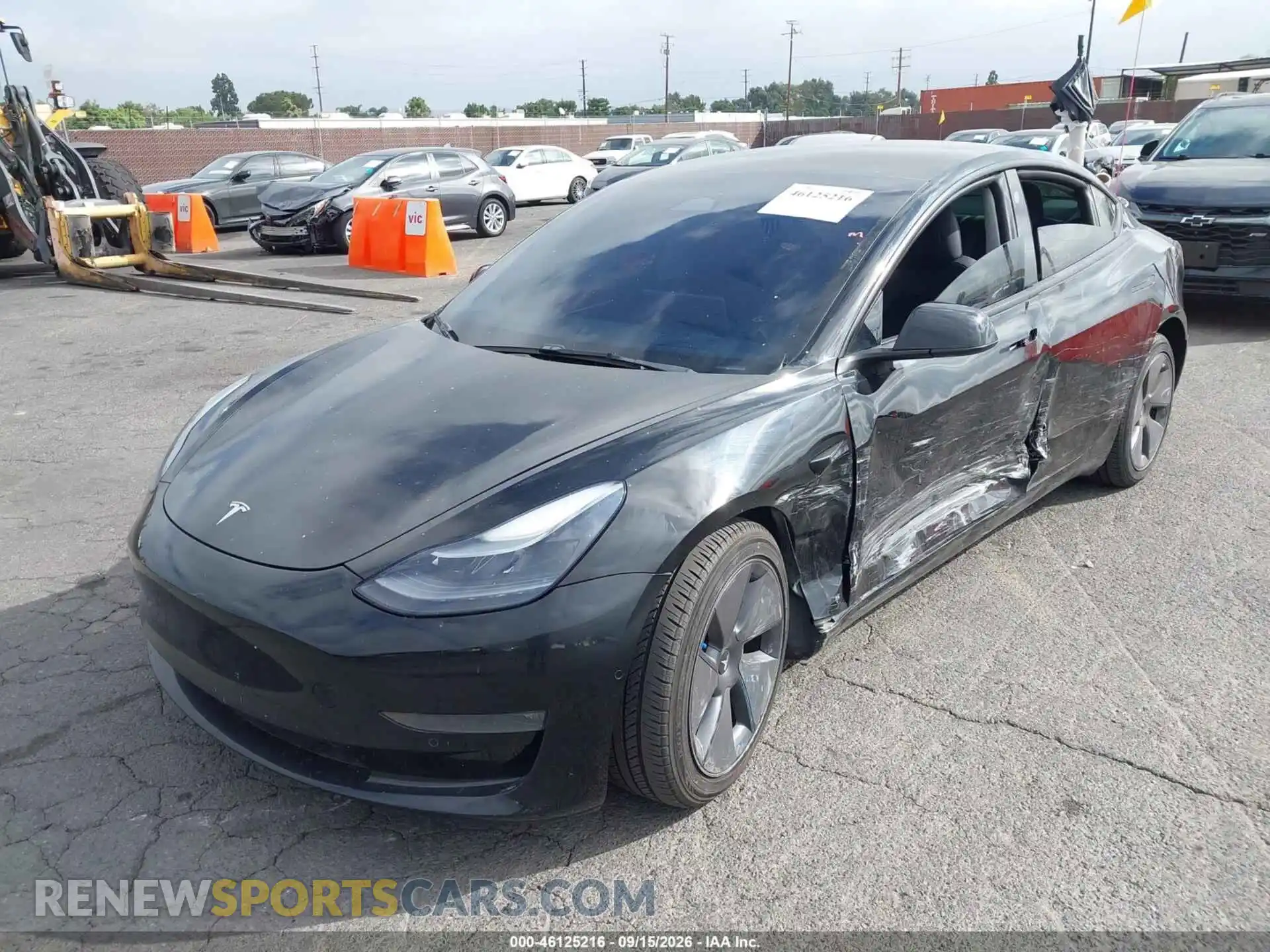 2 fotografías del automóvil dañado 5YJ3E1EBXNF206613 TESLA MODEL 3 2022