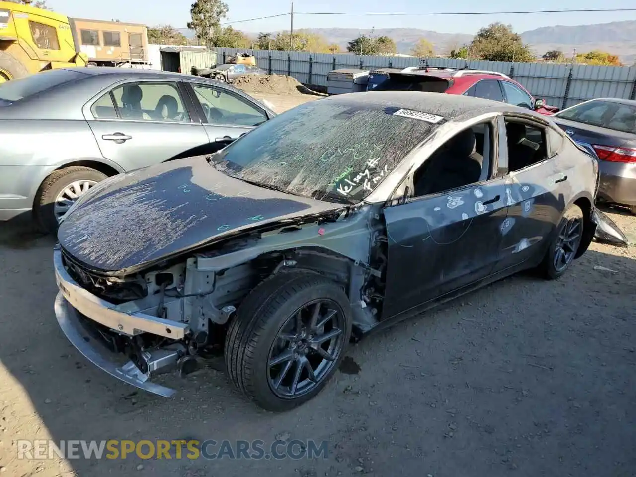 2 Photograph of a damaged car 5YJ3E1EBXNF238137 TESLA MODEL 3 2022