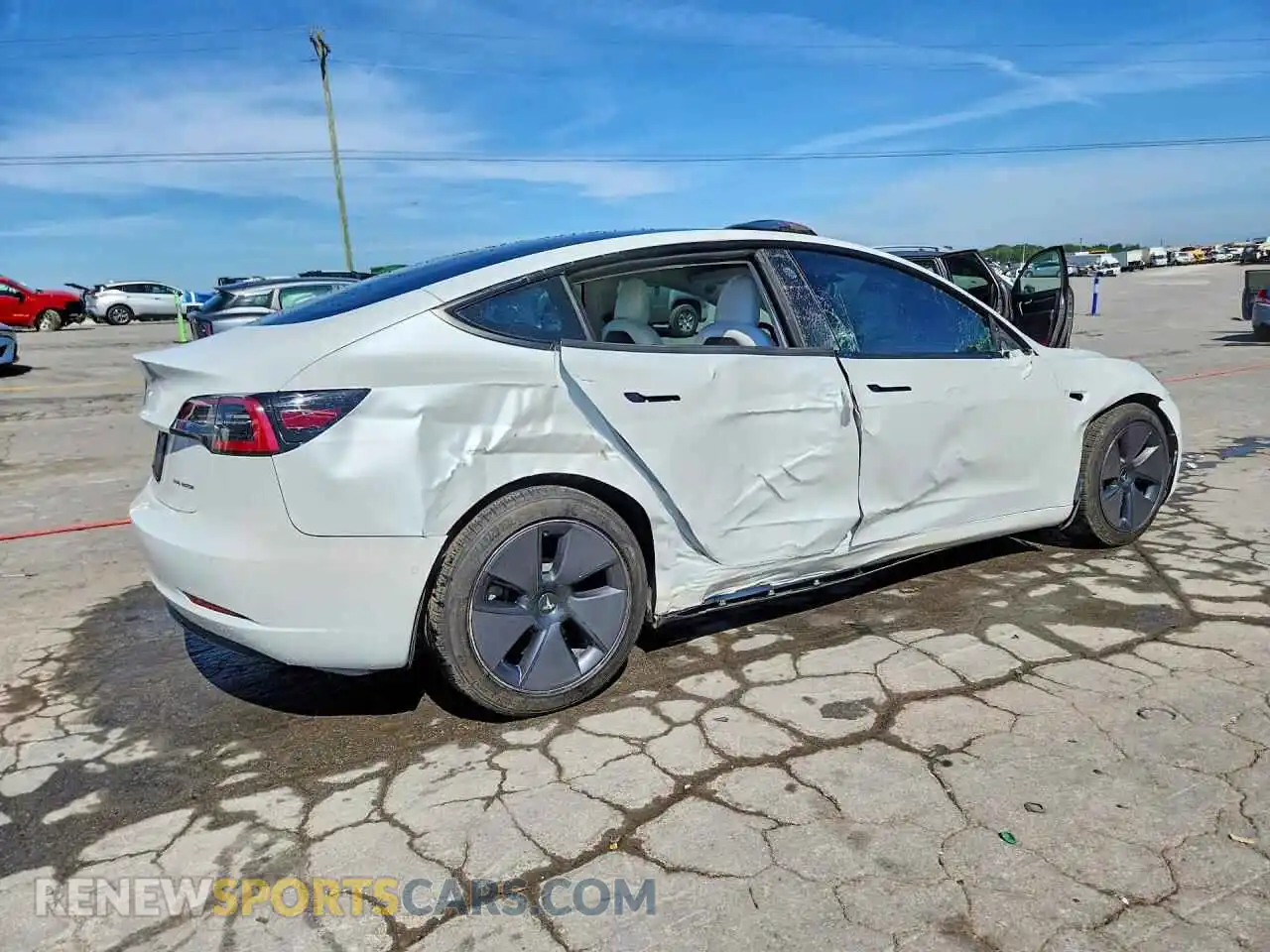 3 fotografías del automóvil dañado 5YJ3E1EBXNF344264 TESLA MODEL 3 2022