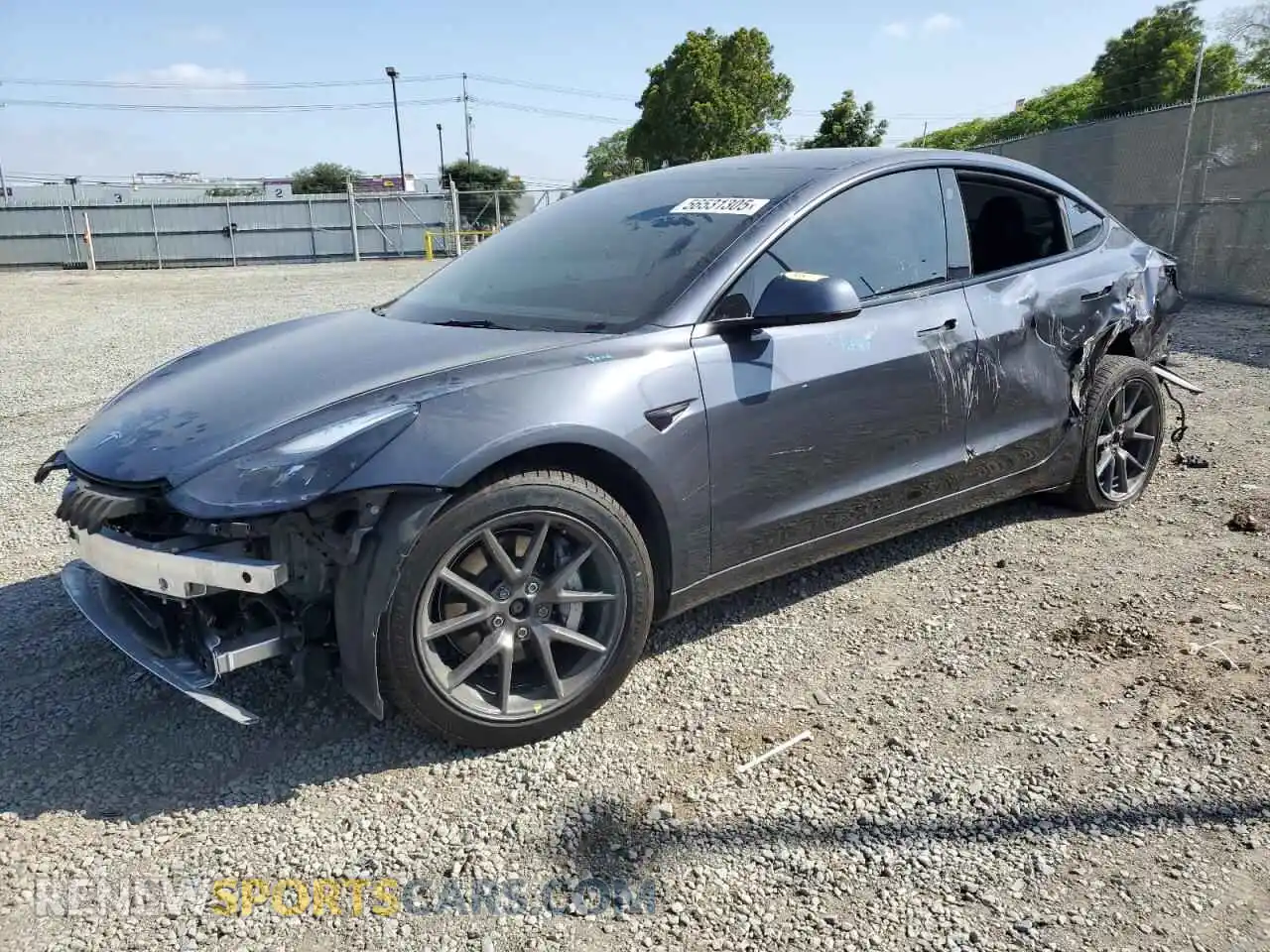 1 Photograph of a damaged car 5YJ3E1EBXNF360027 TESLA MODEL 3 2022