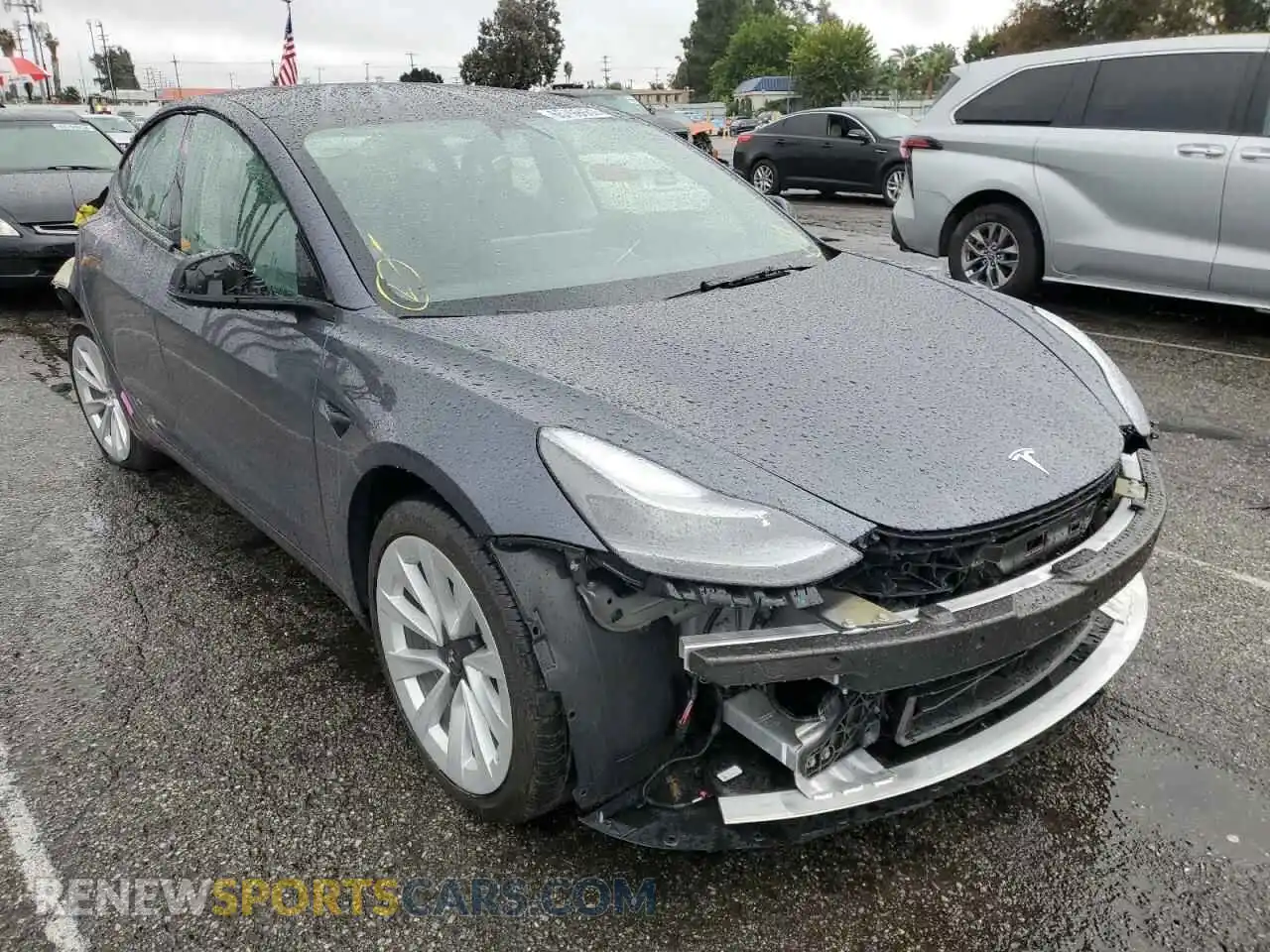 1 Photograph of a damaged car 5YJ3E1EBXNF367642 TESLA MODEL 3 2022