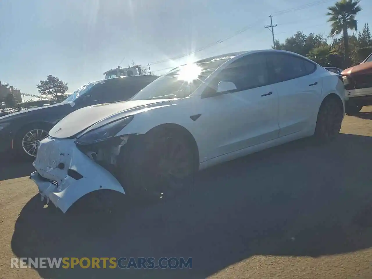 1 Photograph of a damaged car 5YJ3E1EC0NF229259 TESLA MODEL 3 2022