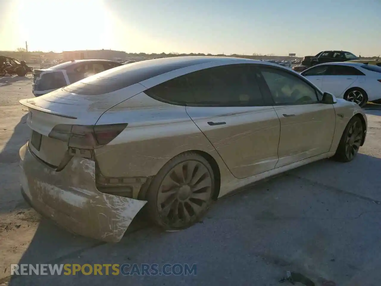 3 fotografías del automóvil dañado 5YJ3E1EC0NF315347 TESLA MODEL 3 2022