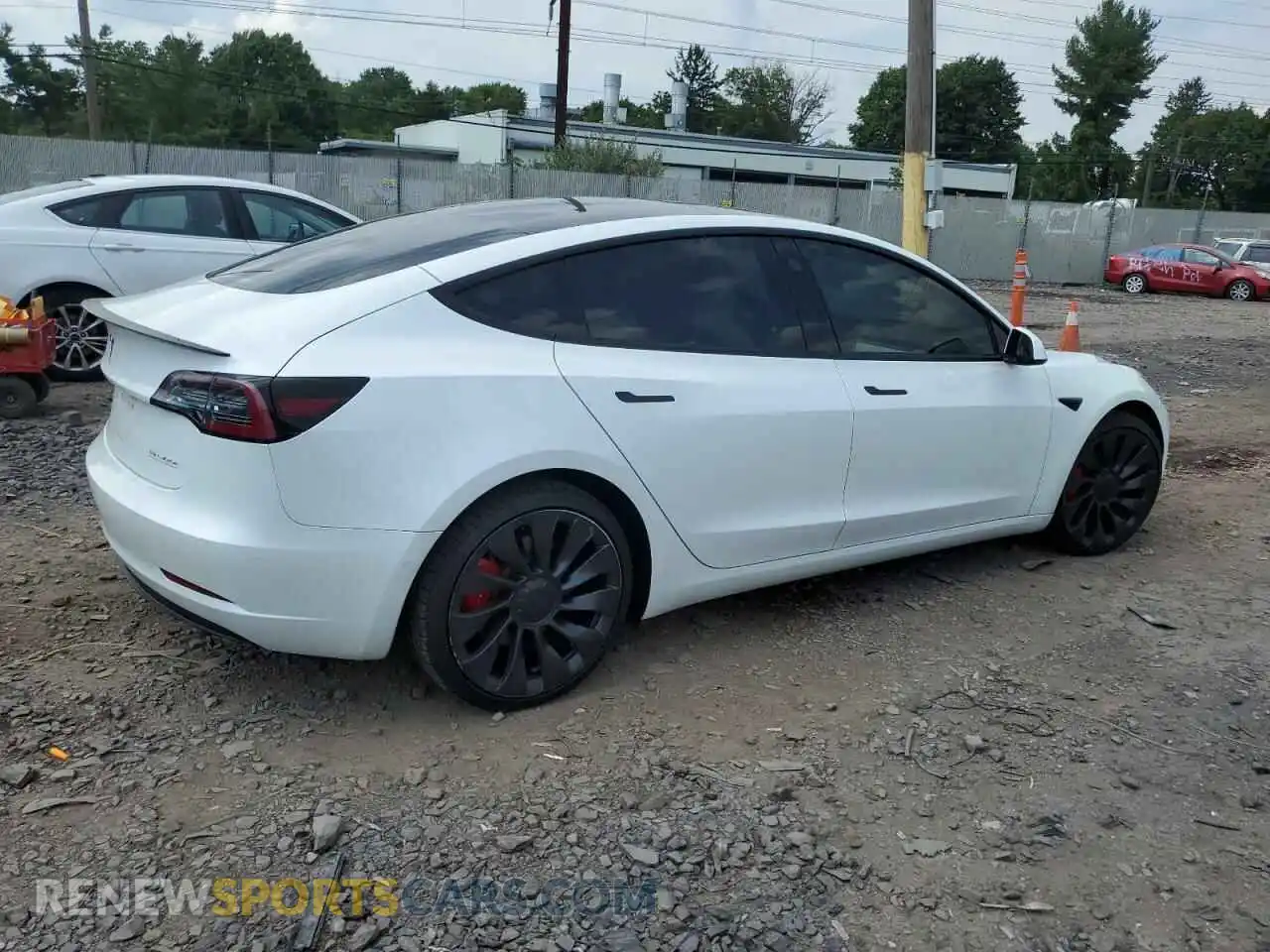 3 Photograph of a damaged car 5YJ3E1EC1NF104528 TESLA MODEL 3 2022