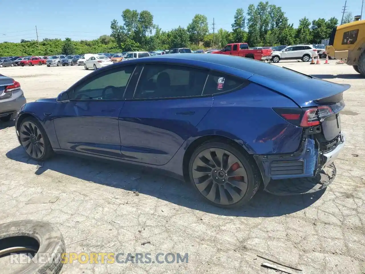 2 Photograph of a damaged car 5YJ3E1EC2NF129048 TESLA MODEL 3 2022