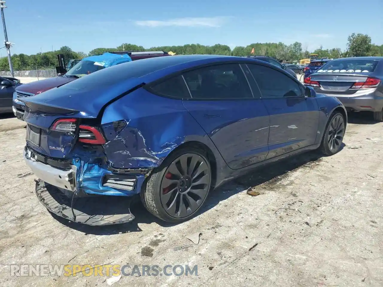 3 Photograph of a damaged car 5YJ3E1EC2NF129048 TESLA MODEL 3 2022