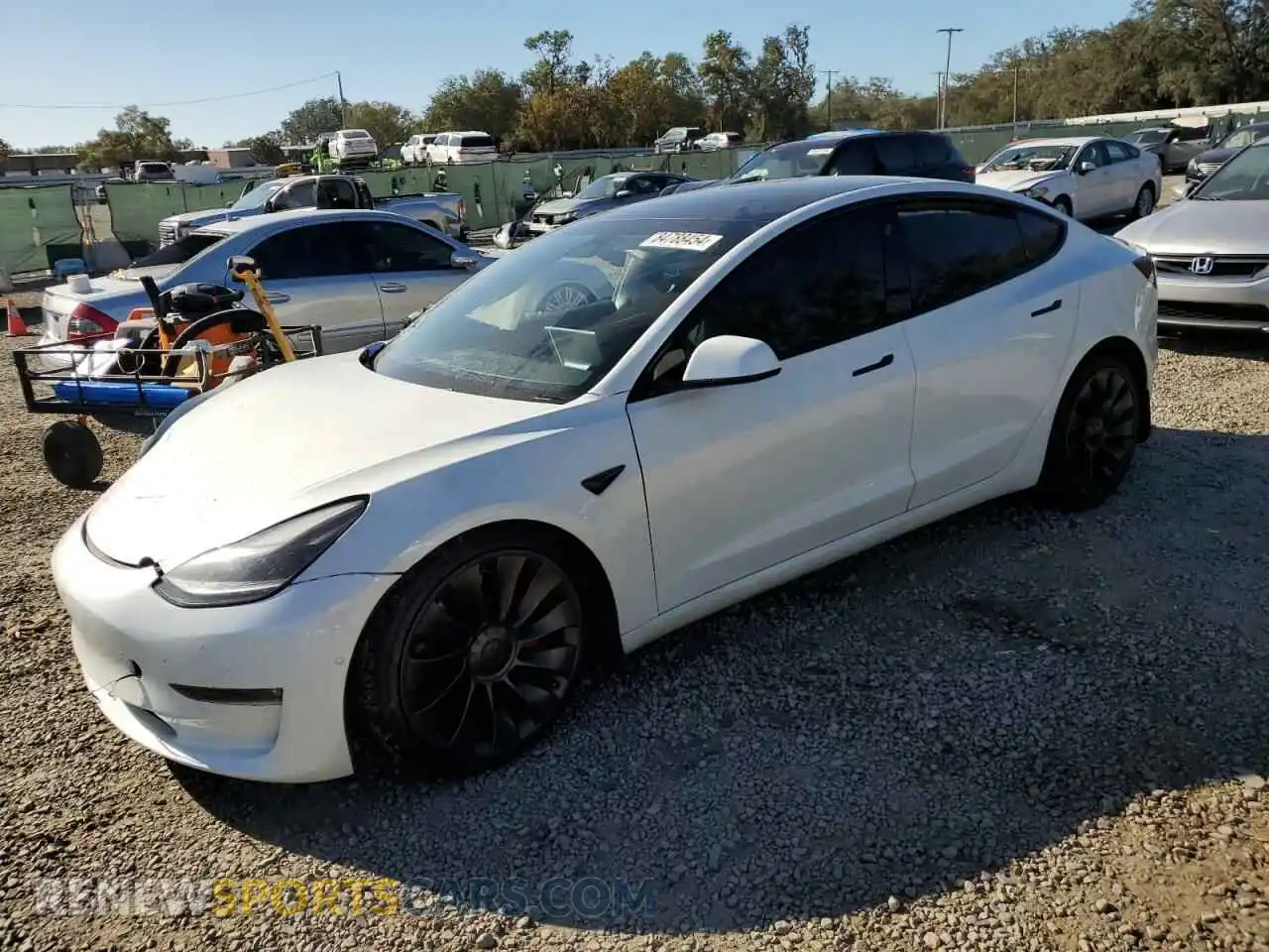 1 Photograph of a damaged car 5YJ3E1EC2NF195969 TESLA MODEL 3 2022