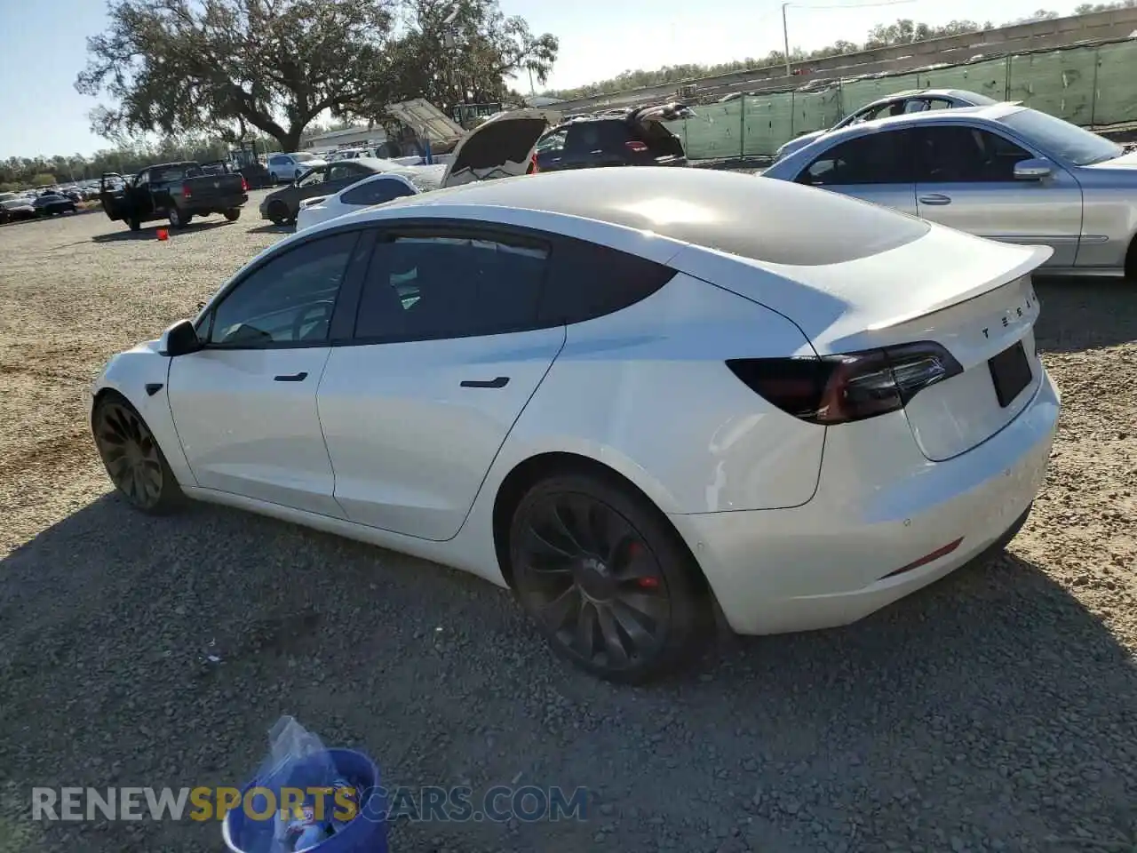 2 Photograph of a damaged car 5YJ3E1EC2NF195969 TESLA MODEL 3 2022