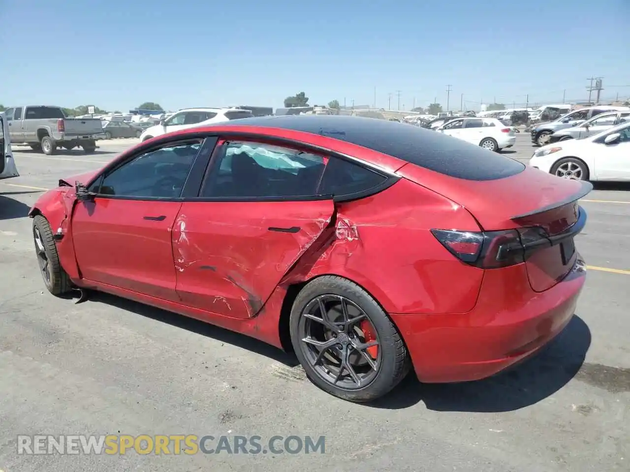 2 Photograph of a damaged car 5YJ3E1EC2NF276650 TESLA MODEL 3 2022