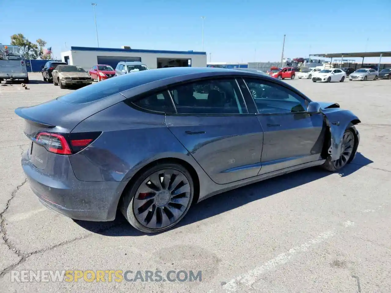 3 fotografías del automóvil dañado 5YJ3E1EC3NF144870 TESLA MODEL 3 2022