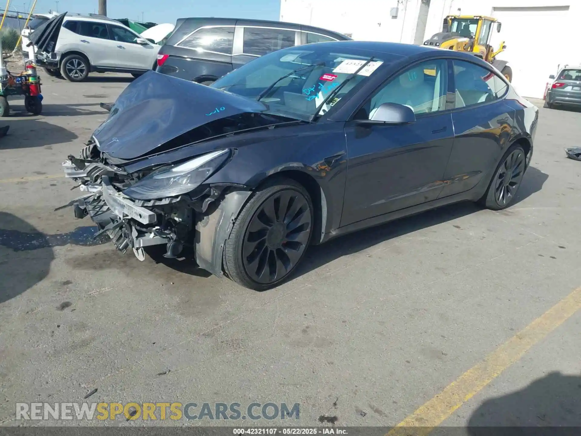 2 Photograph of a damaged car 5YJ3E1EC3NF203321 TESLA MODEL 3 2022