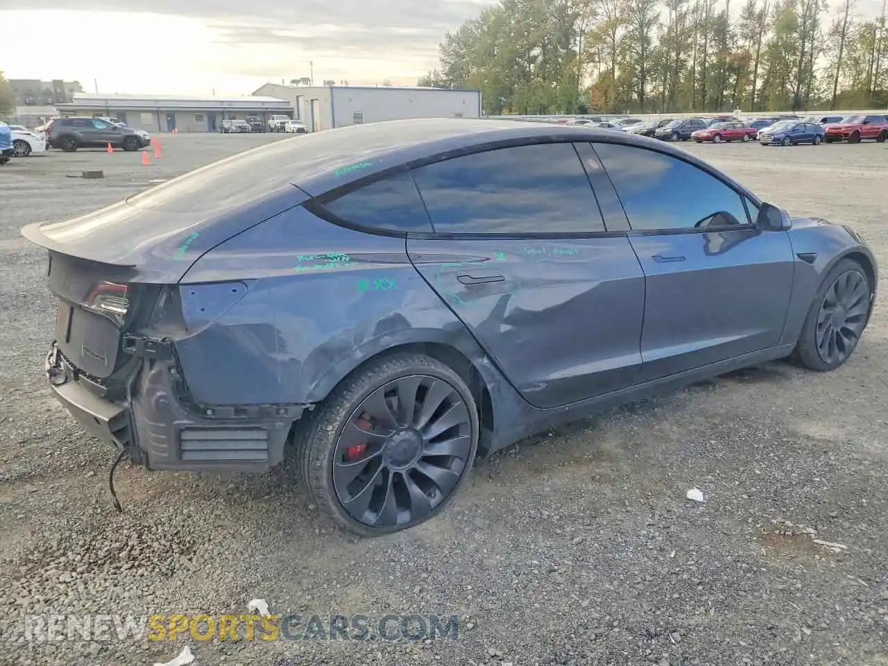 3 Photograph of a damaged car 5YJ3E1EC3NF267844 TESLA MODEL 3 2022