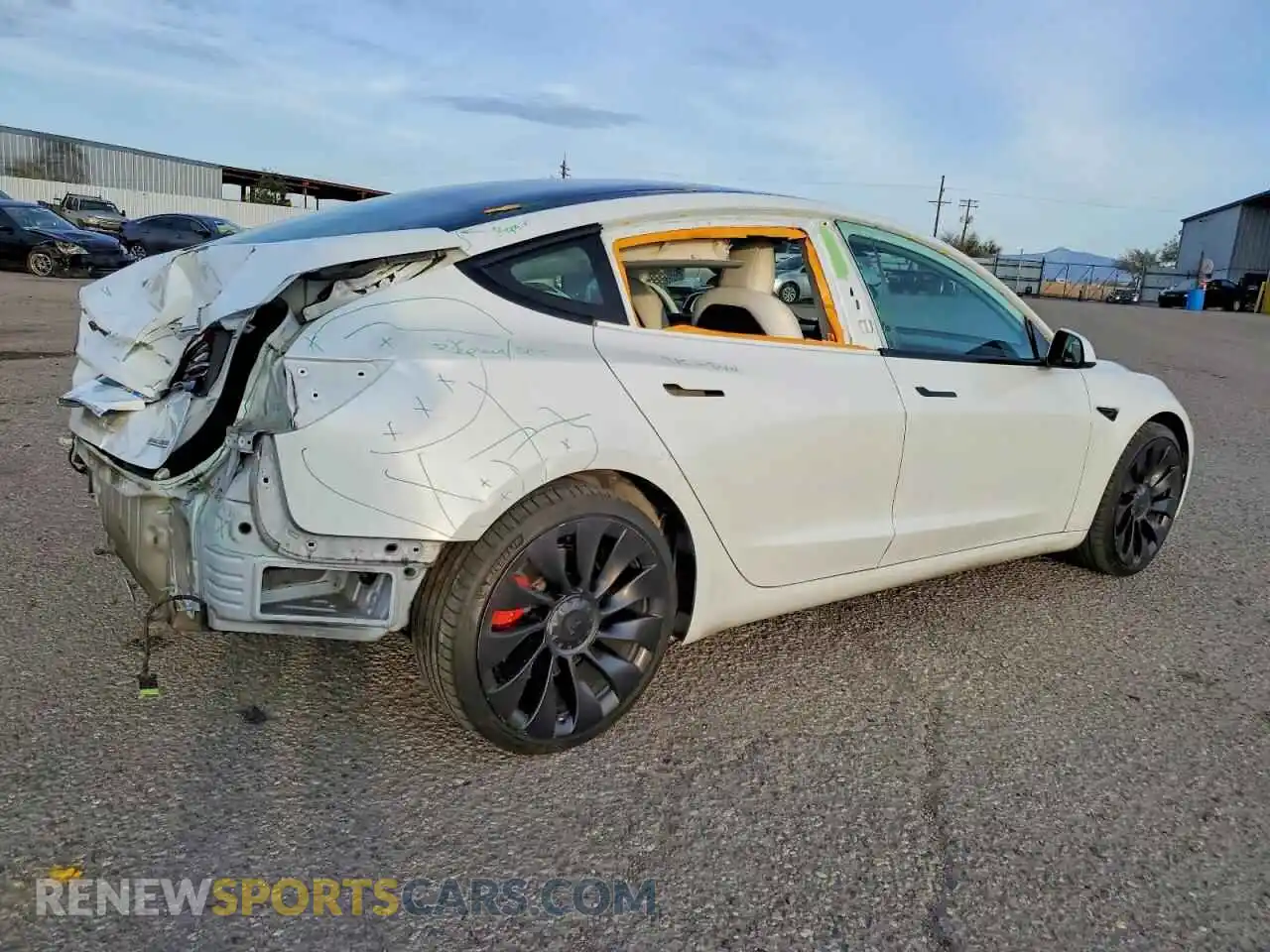 3 Photograph of a damaged car 5YJ3E1EC3NF274258 TESLA MODEL 3 2022