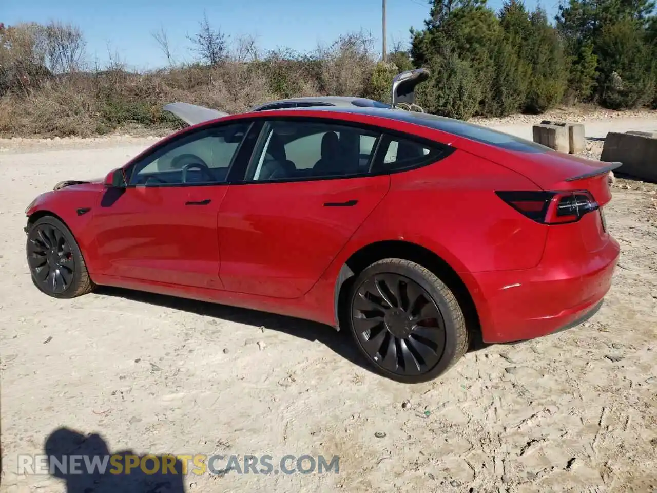 2 Photograph of a damaged car 5YJ3E1EC4NF163802 TESLA MODEL 3 2022