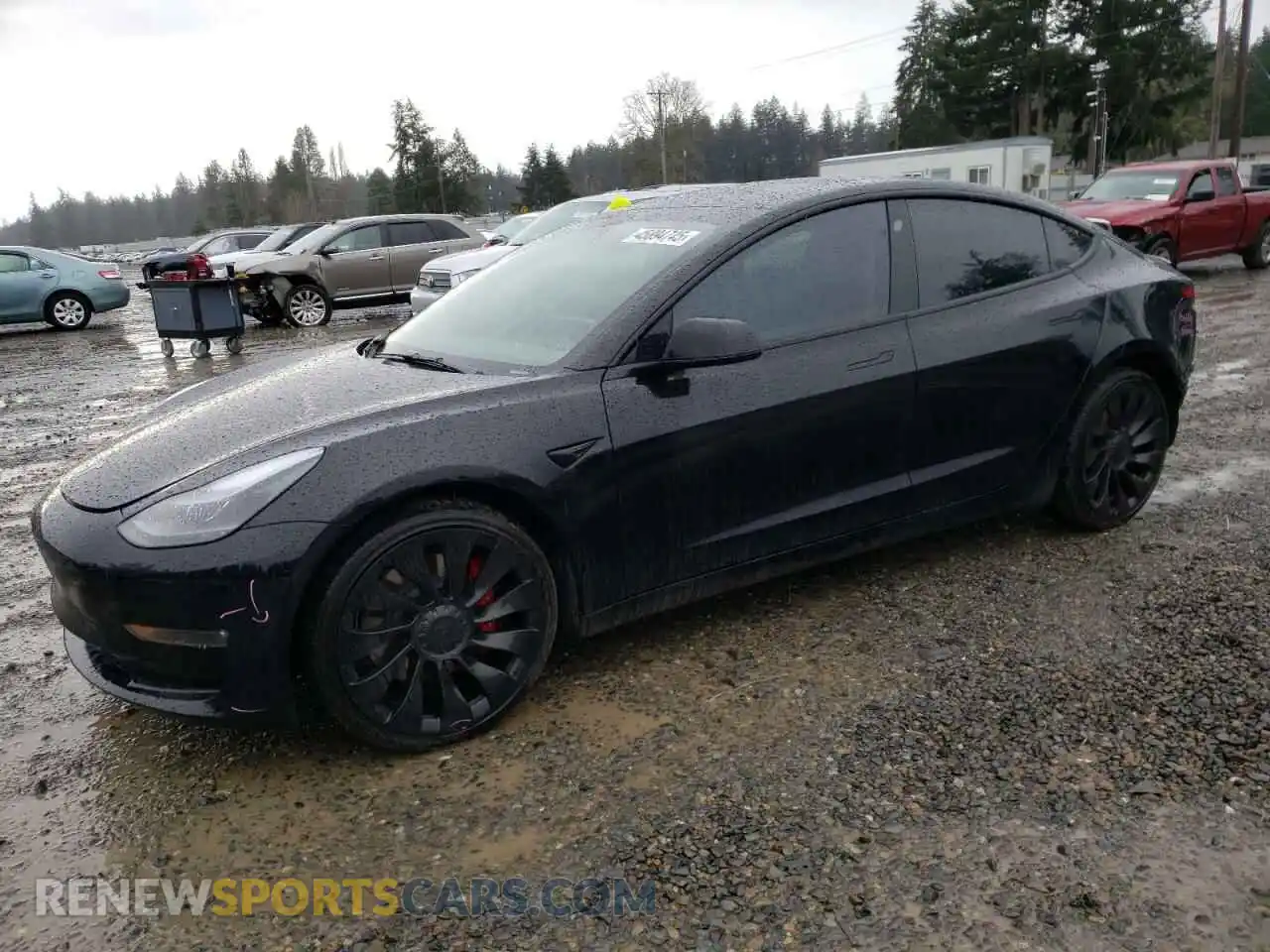 1 Photograph of a damaged car 5YJ3E1EC4NF195973 TESLA MODEL 3 2022