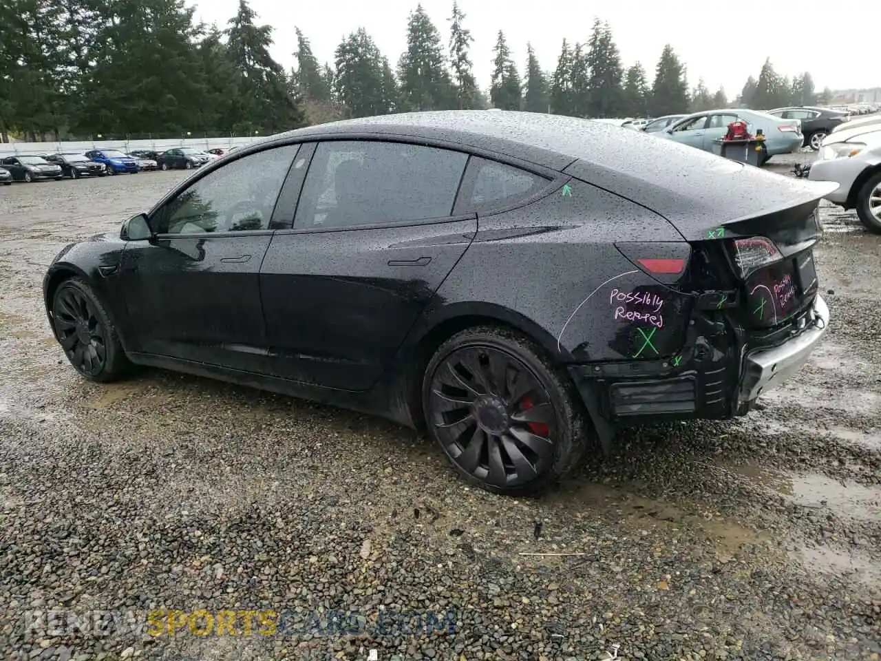 2 Photograph of a damaged car 5YJ3E1EC4NF195973 TESLA MODEL 3 2022