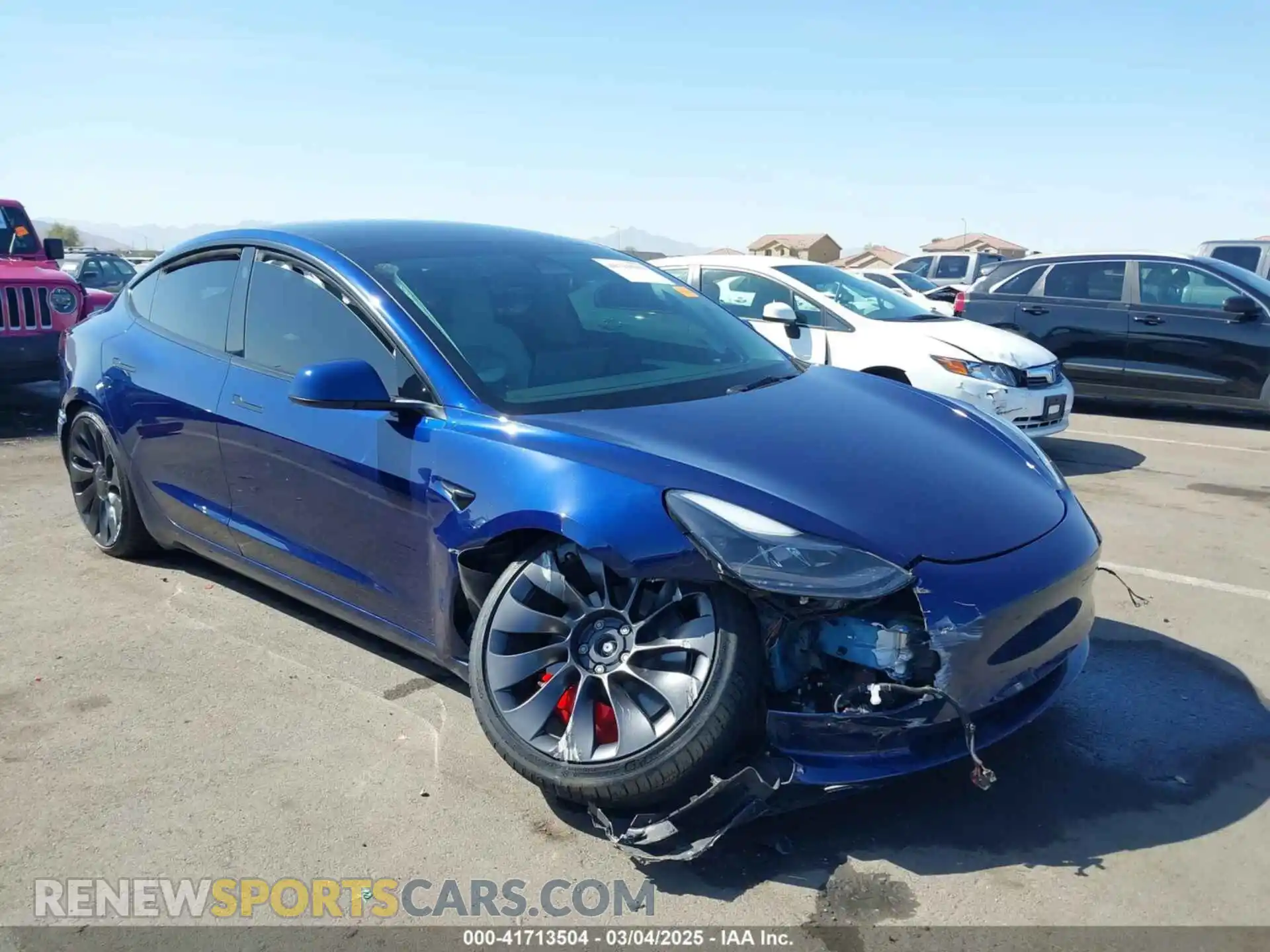 1 Photograph of a damaged car 5YJ3E1EC4NF347055 TESLA MODEL 3 2022
