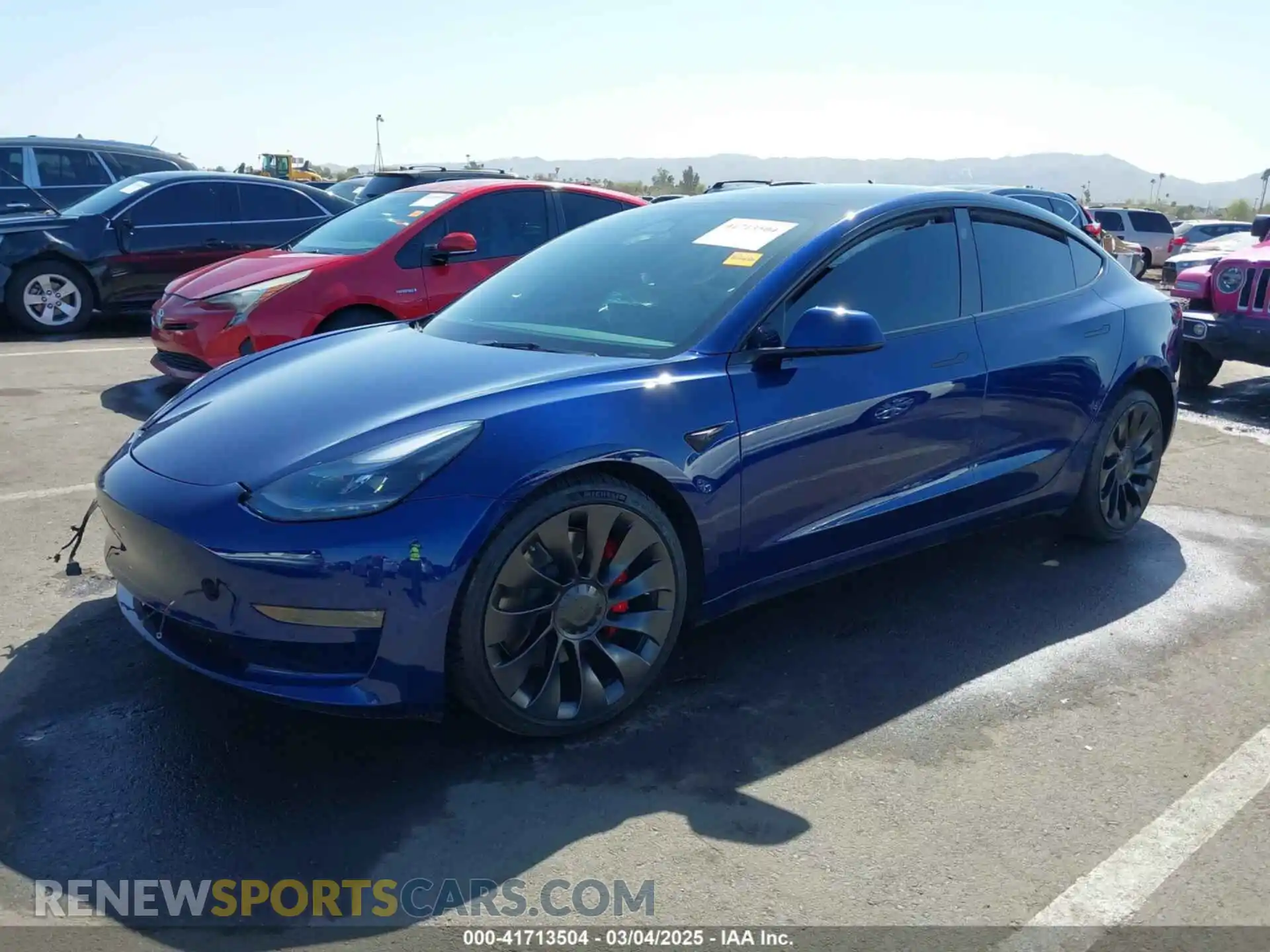 2 Photograph of a damaged car 5YJ3E1EC4NF347055 TESLA MODEL 3 2022