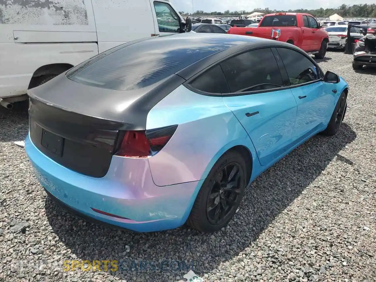 3 Photograph of a damaged car 5YJ3E1EC5NF125303 TESLA MODEL 3 2022