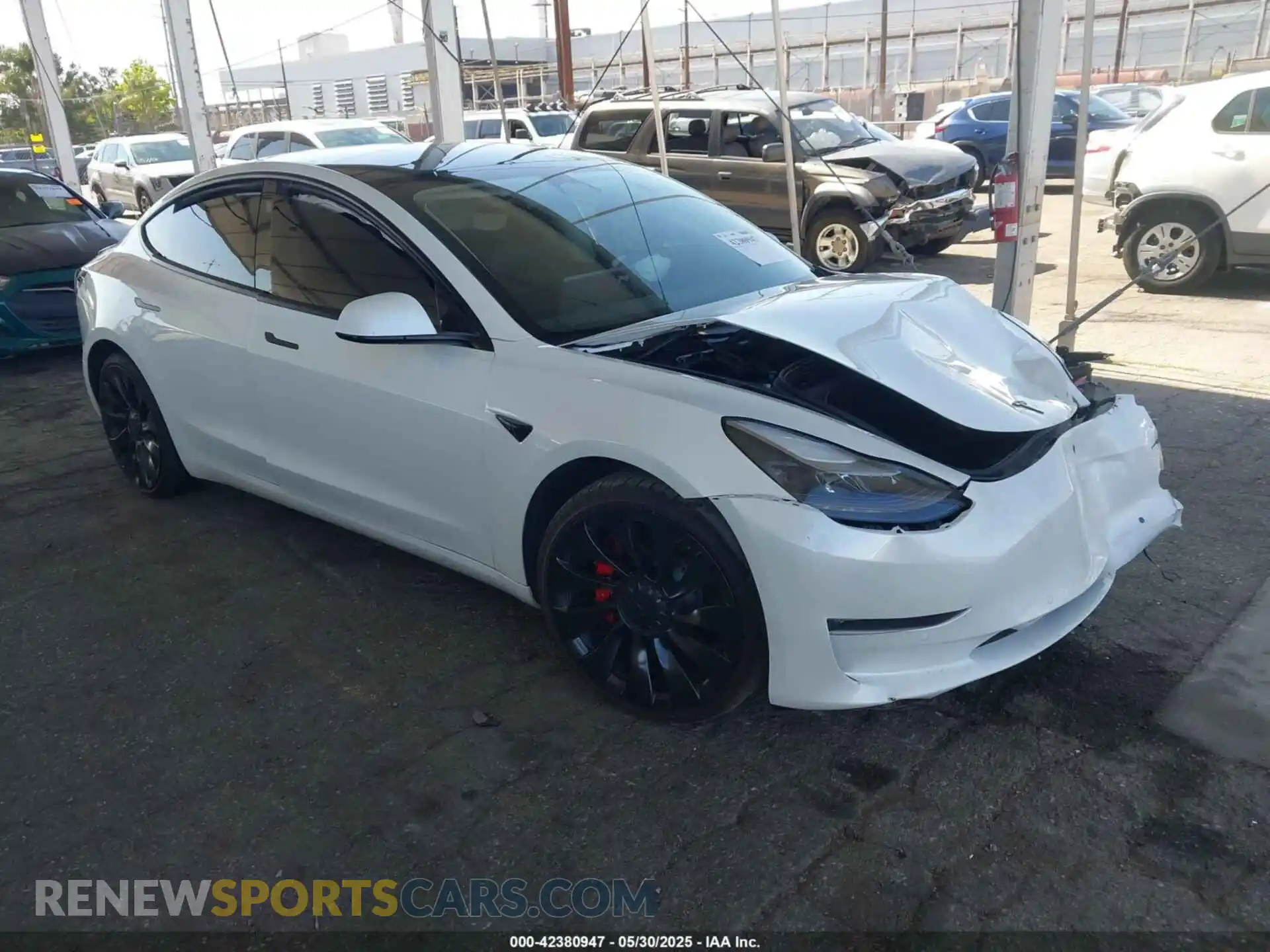 1 Photograph of a damaged car 5YJ3E1EC5NF195612 TESLA MODEL 3 2022