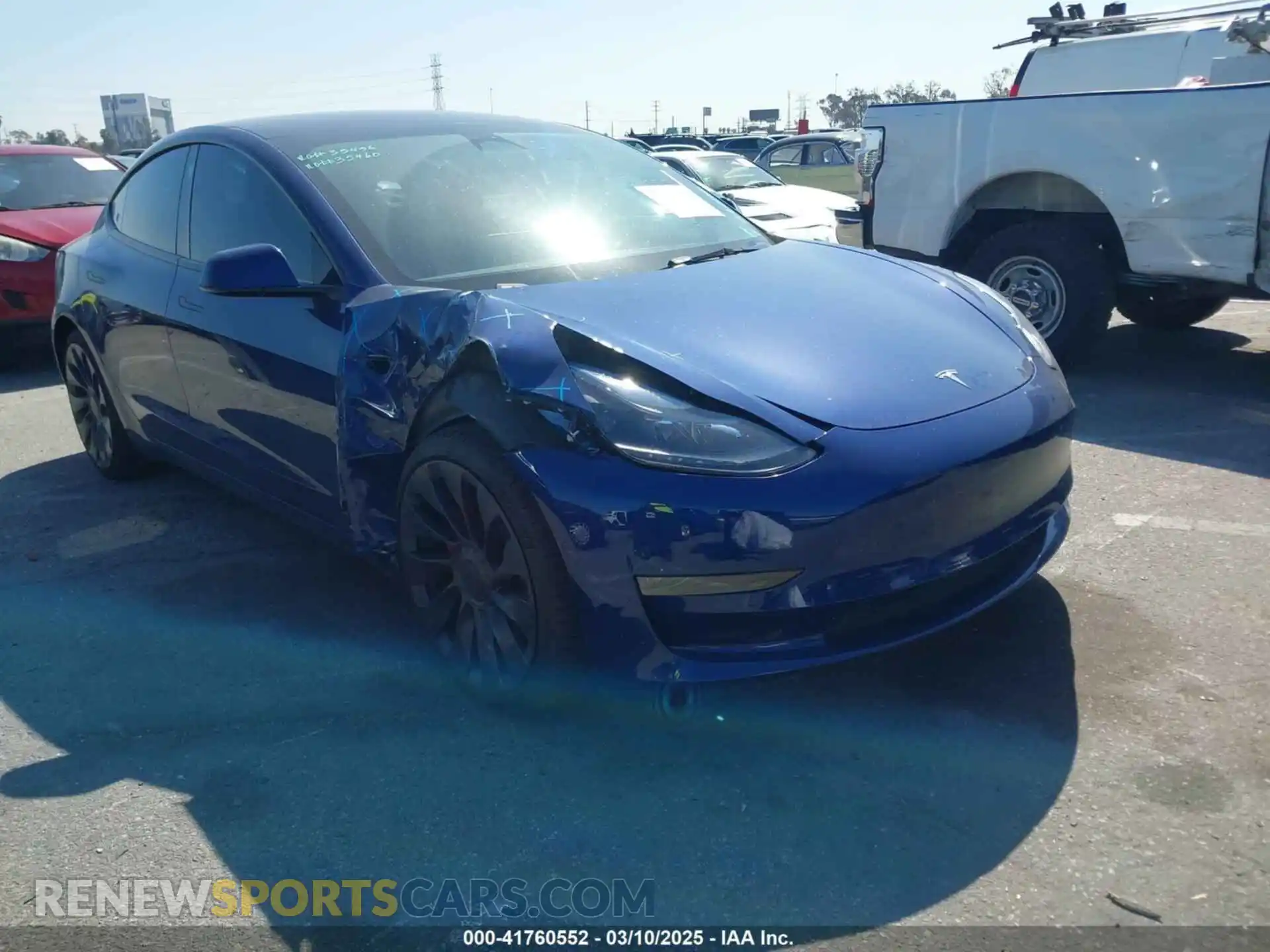 1 Photograph of a damaged car 5YJ3E1EC5NF315764 TESLA MODEL 3 2022