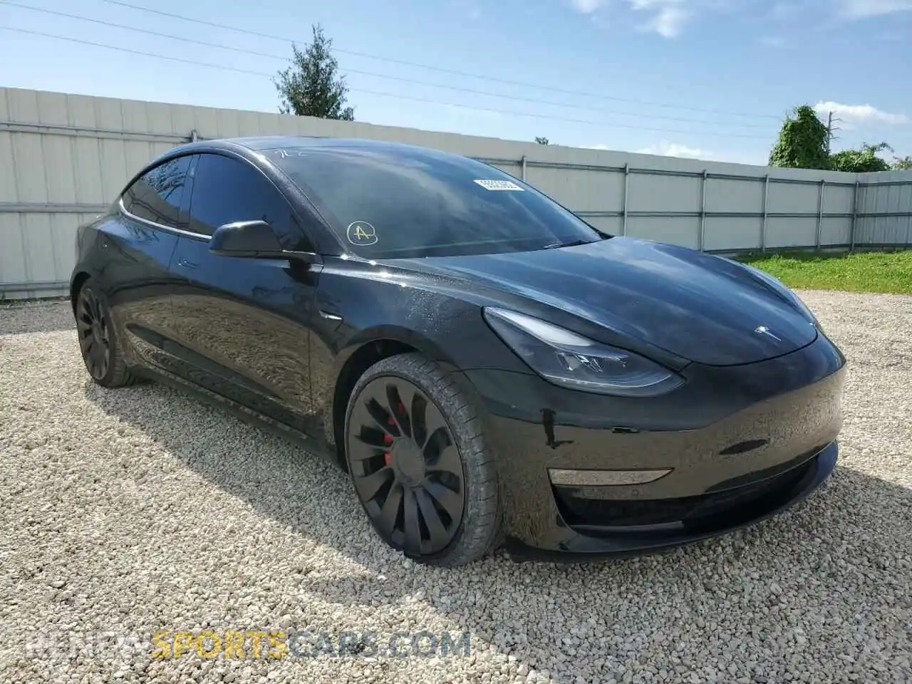 1 Photograph of a damaged car 5YJ3E1EC6NF127819 TESLA MODEL 3 2022