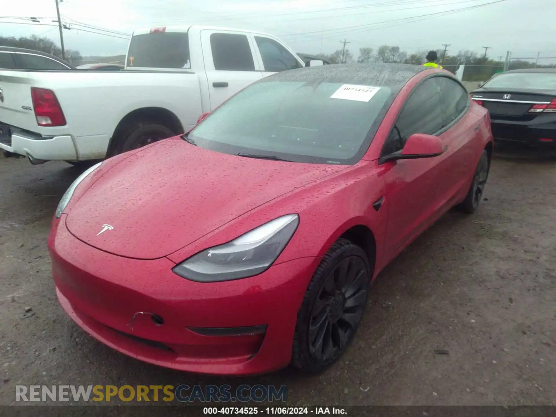 2 Photograph of a damaged car 5YJ3E1EC6NF165731 TESLA MODEL 3 2022