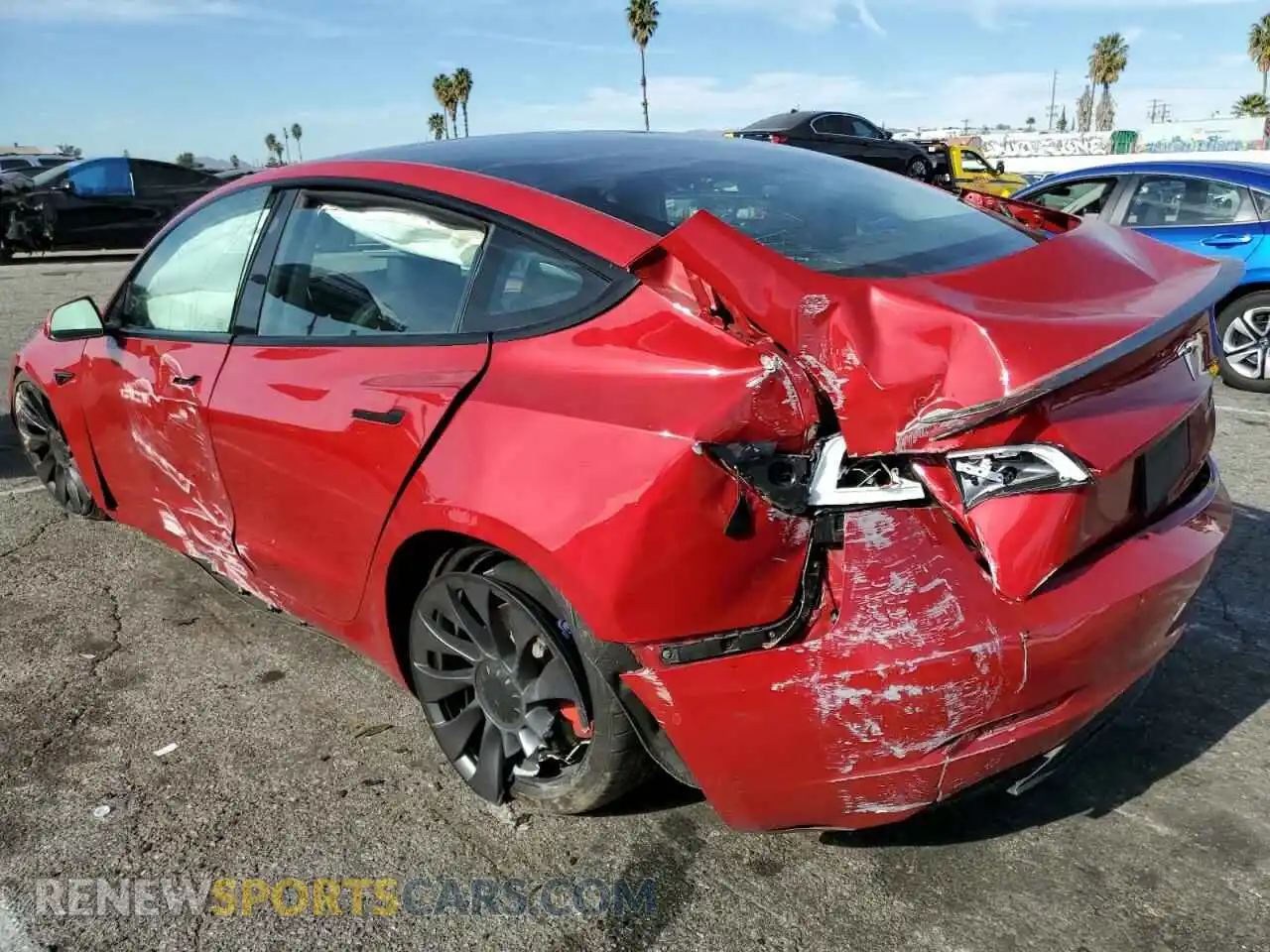 2 Photograph of a damaged car 5YJ3E1EC6NF168337 TESLA MODEL 3 2022