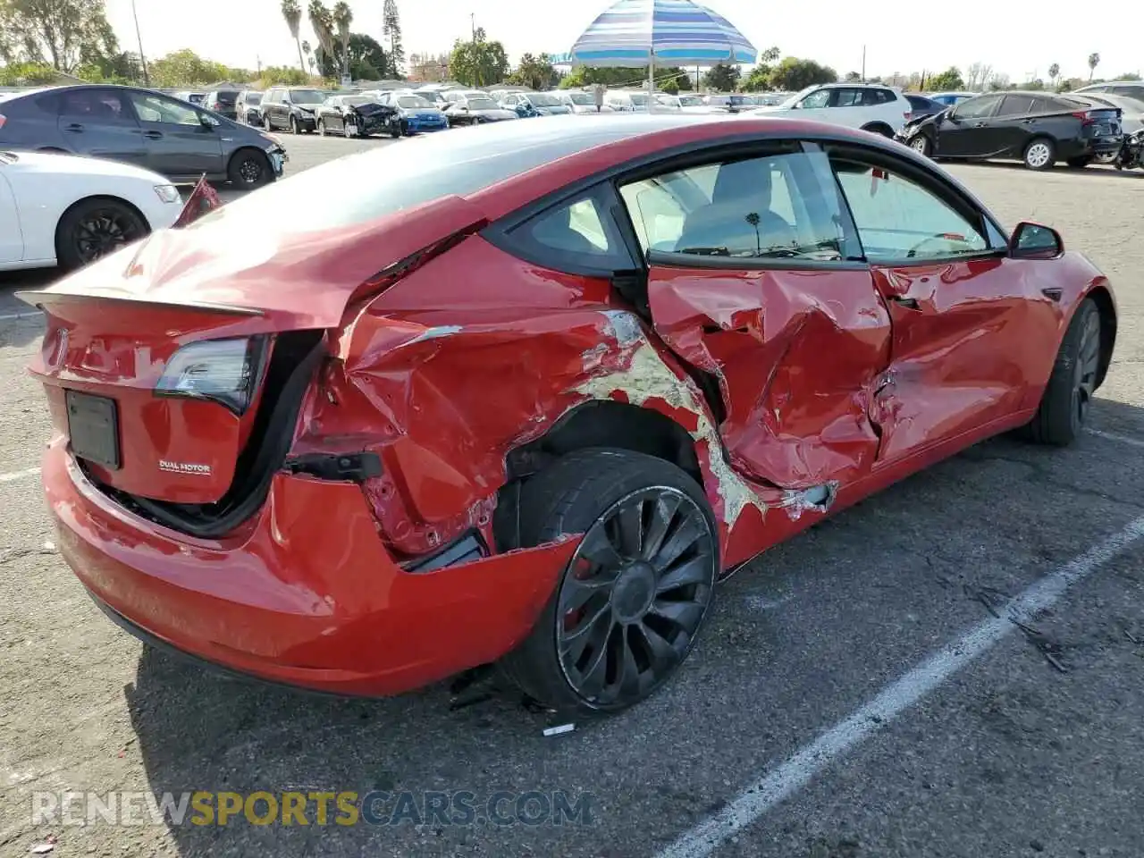 3 Photograph of a damaged car 5YJ3E1EC6NF168337 TESLA MODEL 3 2022