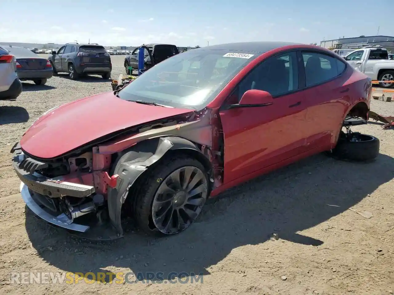 1 Photograph of a damaged car 5YJ3E1EC6NF168984 TESLA MODEL 3 2022