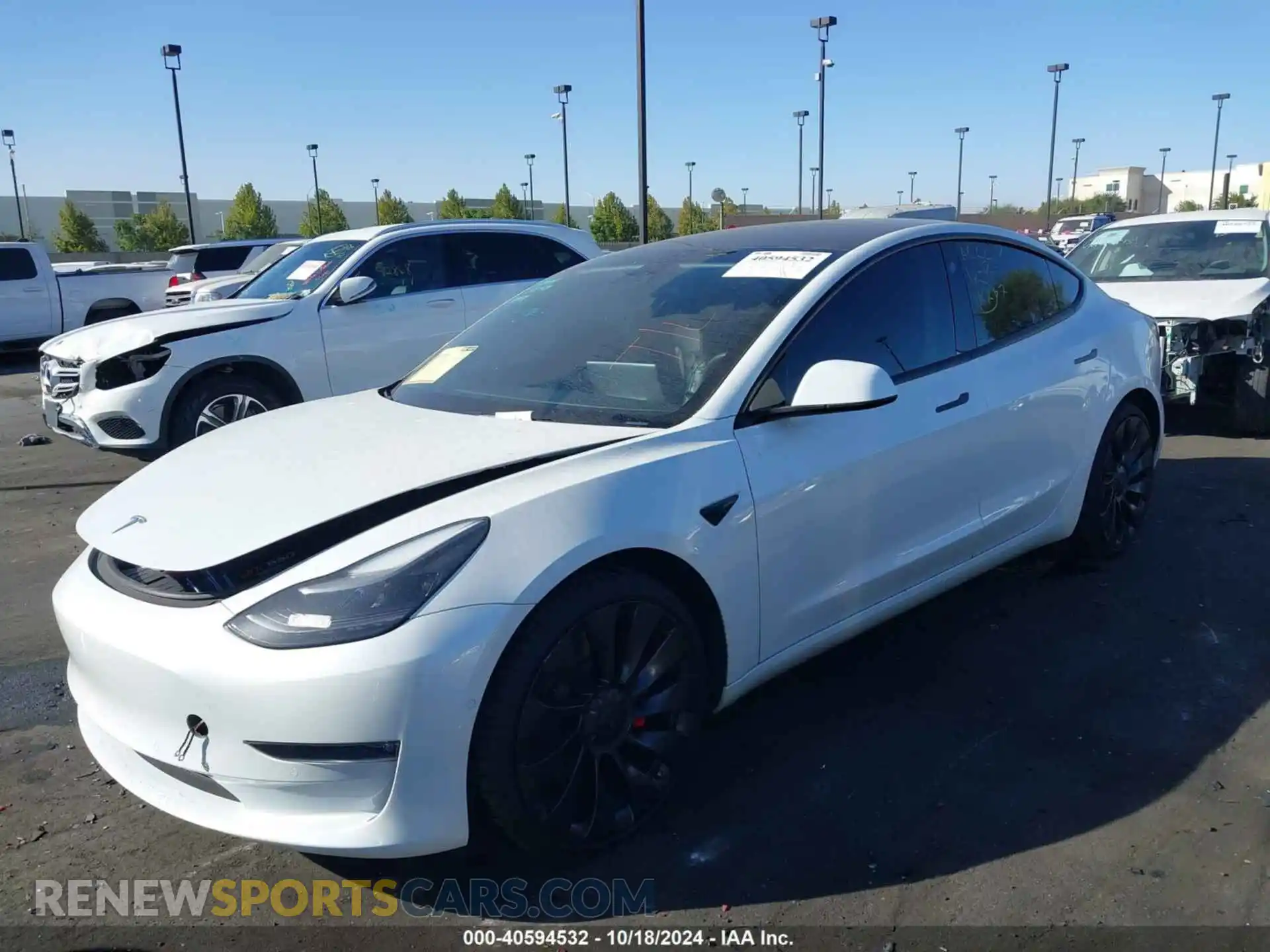 2 Photograph of a damaged car 5YJ3E1EC6NF204141 TESLA MODEL 3 2022