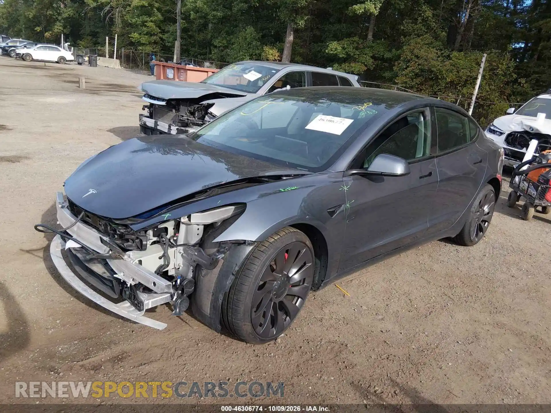 2 fotografías del automóvil dañado 5YJ3E1EC6NF336140 TESLA MODEL 3 2022