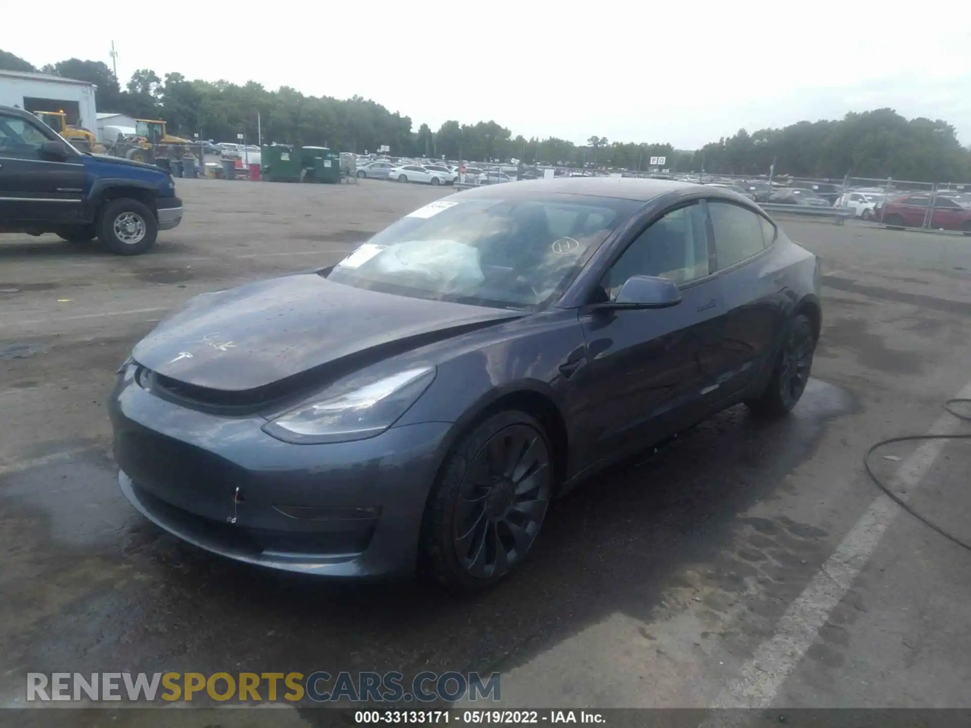 2 fotografías del automóvil dañado 5YJ3E1EC7NF103271 TESLA MODEL 3 2022