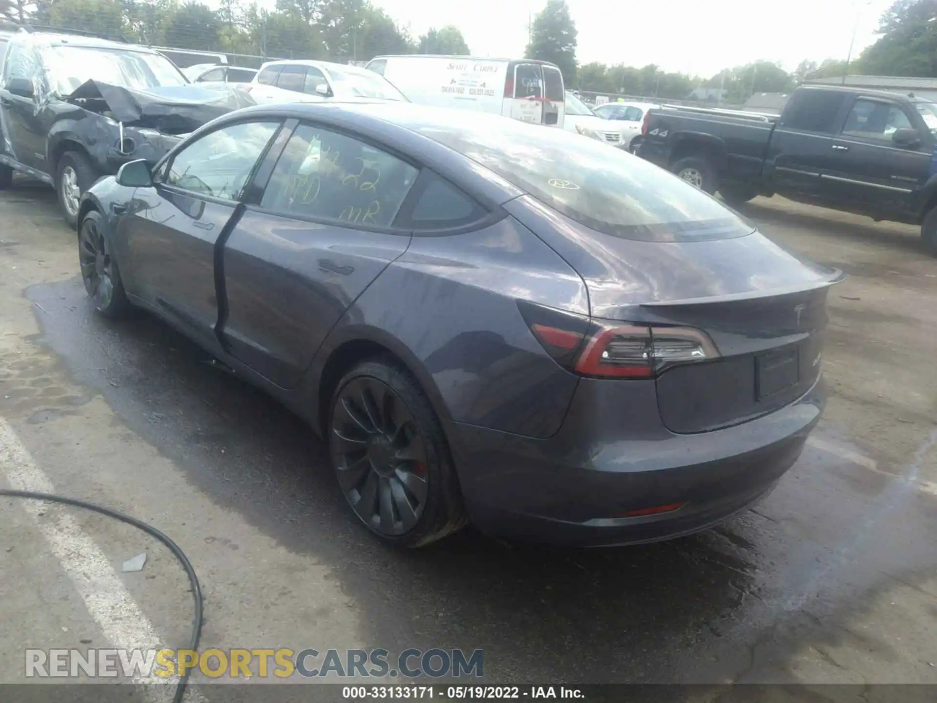 3 fotografías del automóvil dañado 5YJ3E1EC7NF103271 TESLA MODEL 3 2022