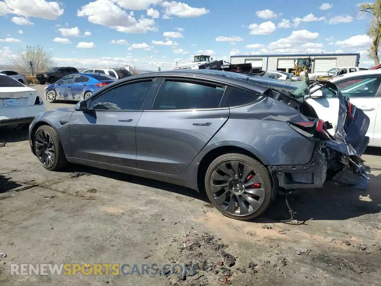 2 Photograph of a damaged car 5YJ3E1EC7NF228089 TESLA MODEL 3 2022