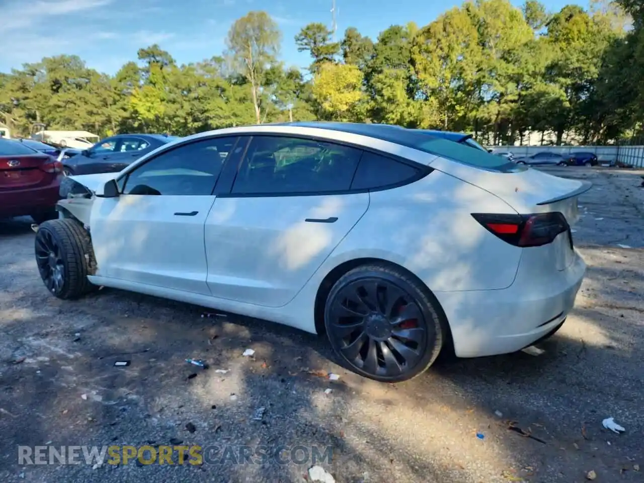 2 Photograph of a damaged car 5YJ3E1EC7NF230408 TESLA MODEL 3 2022