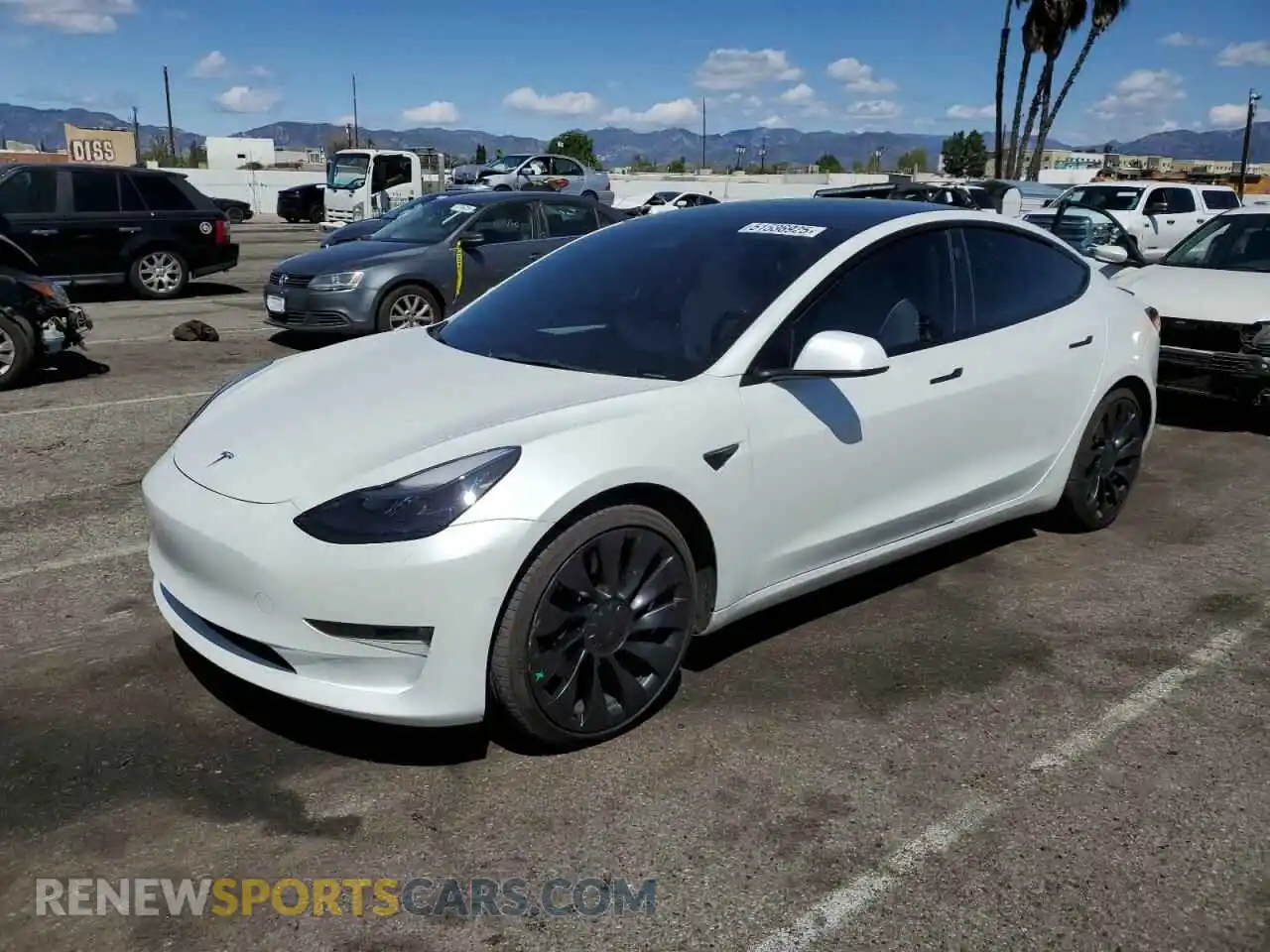 1 Photograph of a damaged car 5YJ3E1EC7NF248083 TESLA MODEL 3 2022