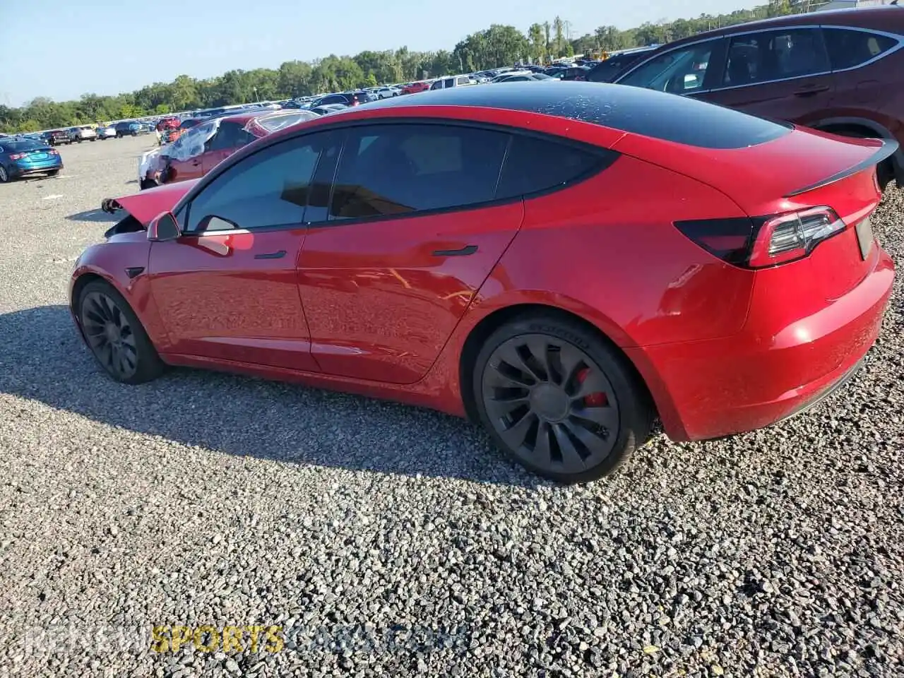 2 Фотография поврежденного автомобиля 5YJ3E1EC7NF261156 TESLA MODEL 3 2022