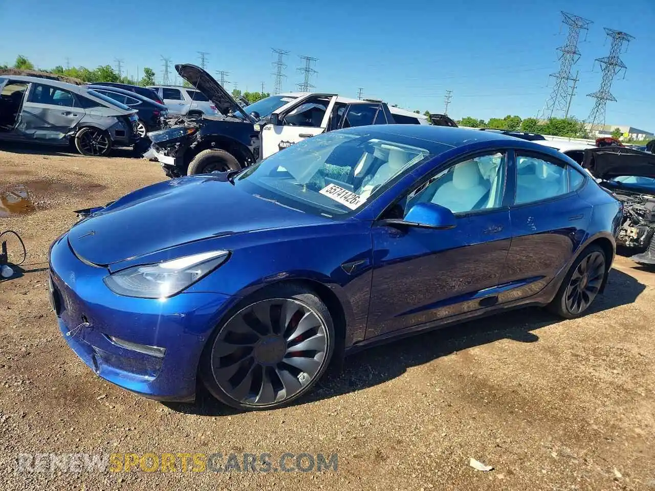 1 Photograph of a damaged car 5YJ3E1EC7NF266762 TESLA MODEL 3 2022