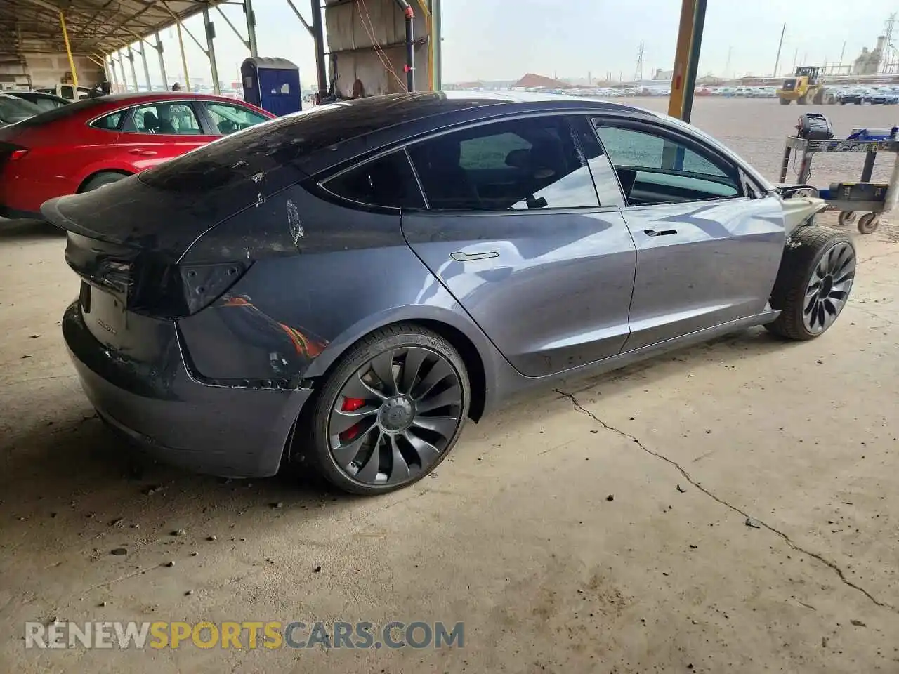 3 Photograph of a damaged car 5YJ3E1EC8NF113663 TESLA MODEL 3 2022