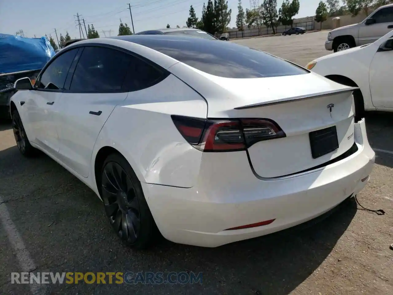 3 Photograph of a damaged car 5YJ3E1EC8NF209079 TESLA MODEL 3 2022