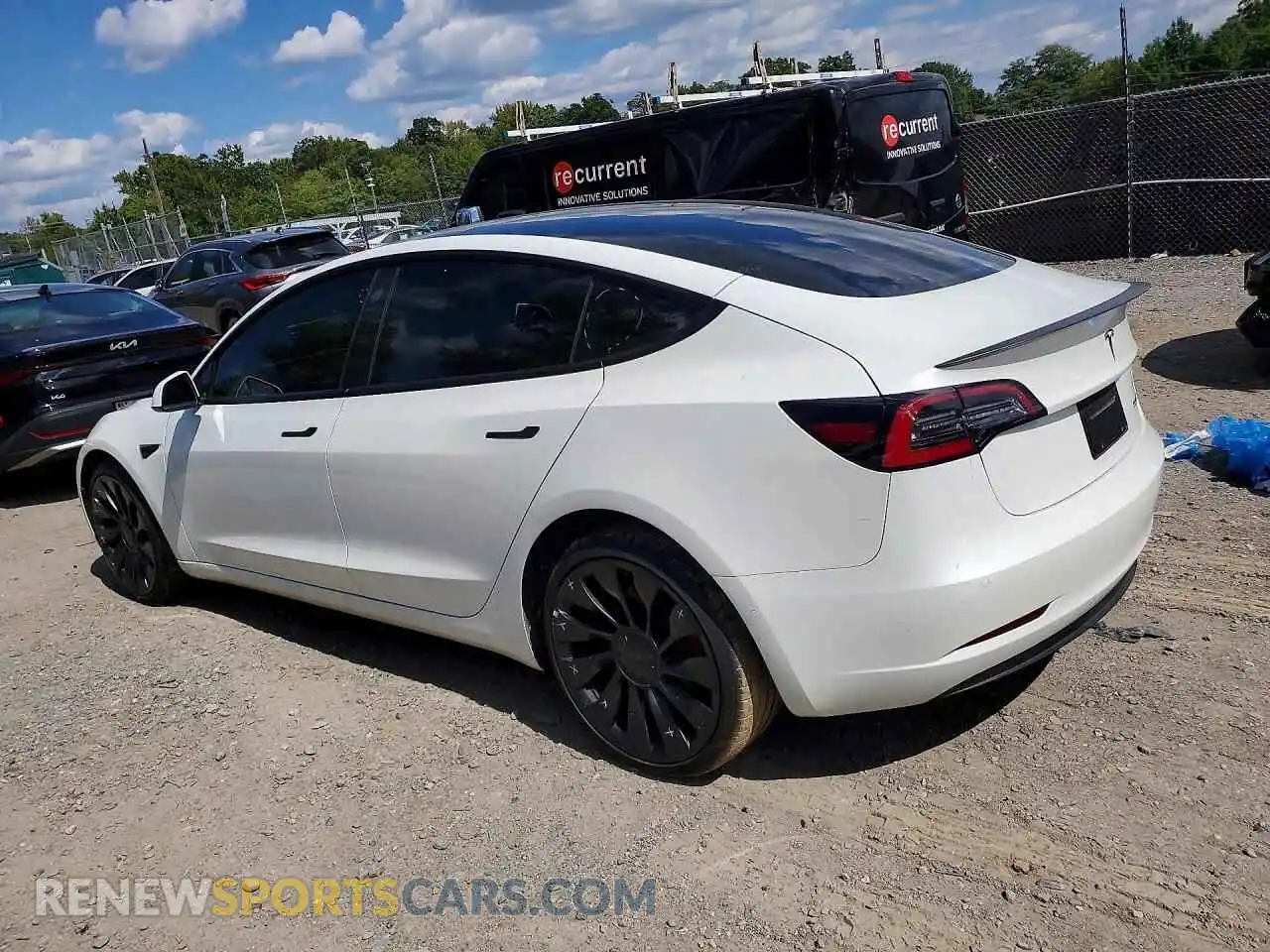 2 Photograph of a damaged car 5YJ3E1EC8NF324362 TESLA MODEL 3 2022