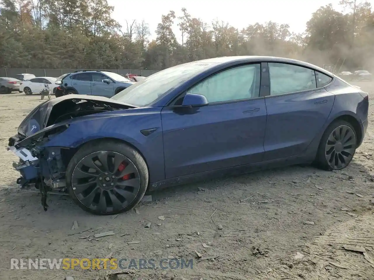 1 Photograph of a damaged car 5YJ3E1ECXNF108237 TESLA MODEL 3 2022