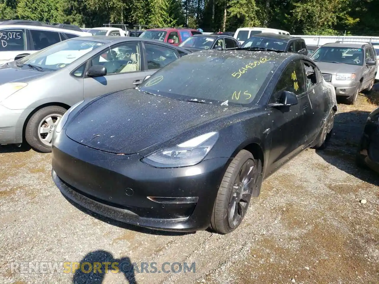 2 Photograph of a damaged car 5YJ3E1ECXNF126415 TESLA MODEL 3 2022