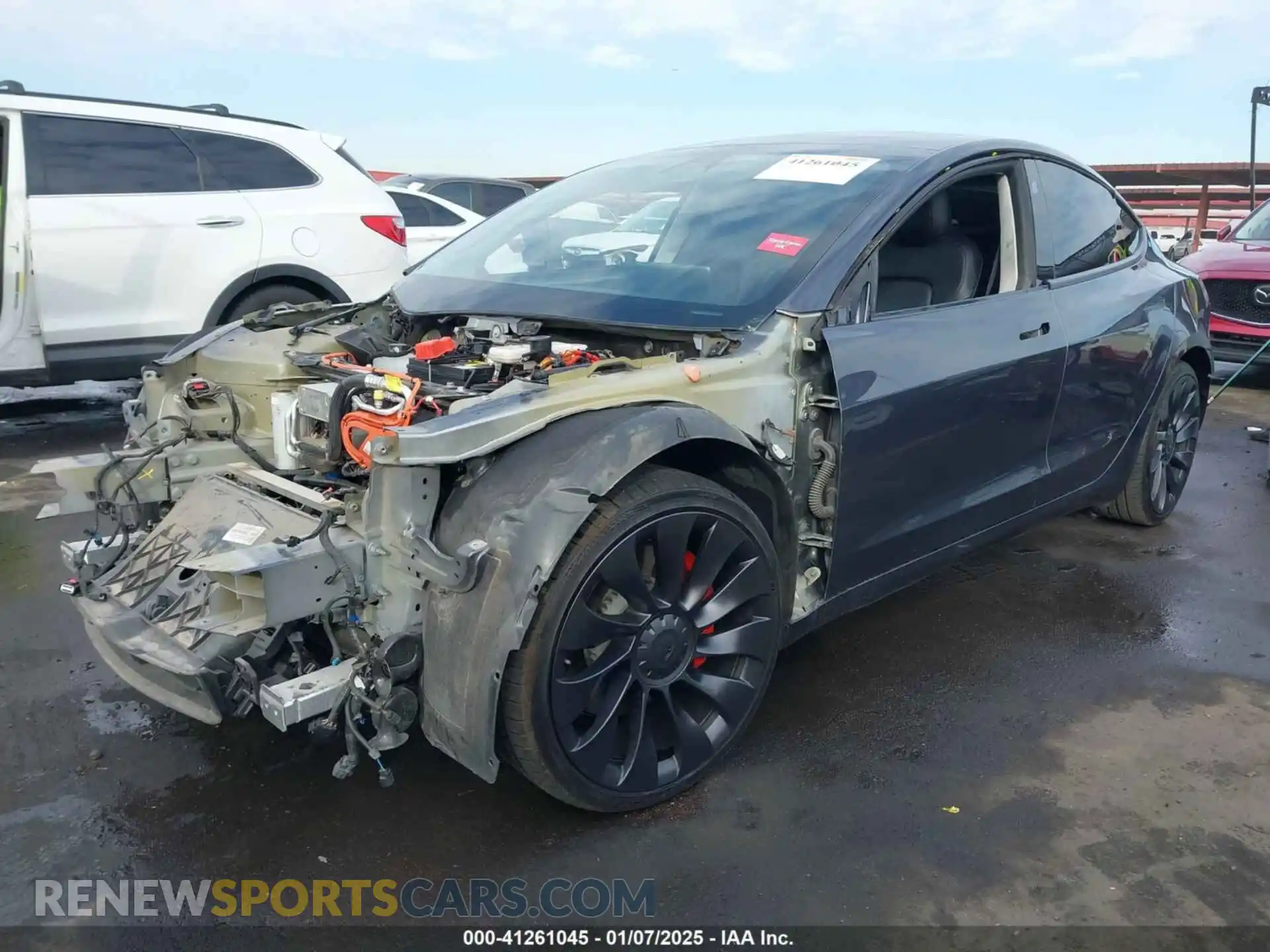 2 Photograph of a damaged car 5YJ3E1ECXNF152495 TESLA MODEL 3 2022