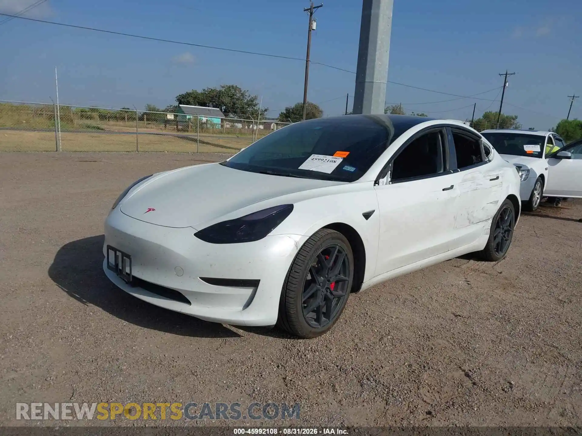 2 fotografías del automóvil dañado 5YJ3E1ECXNF254265 TESLA MODEL 3 2022