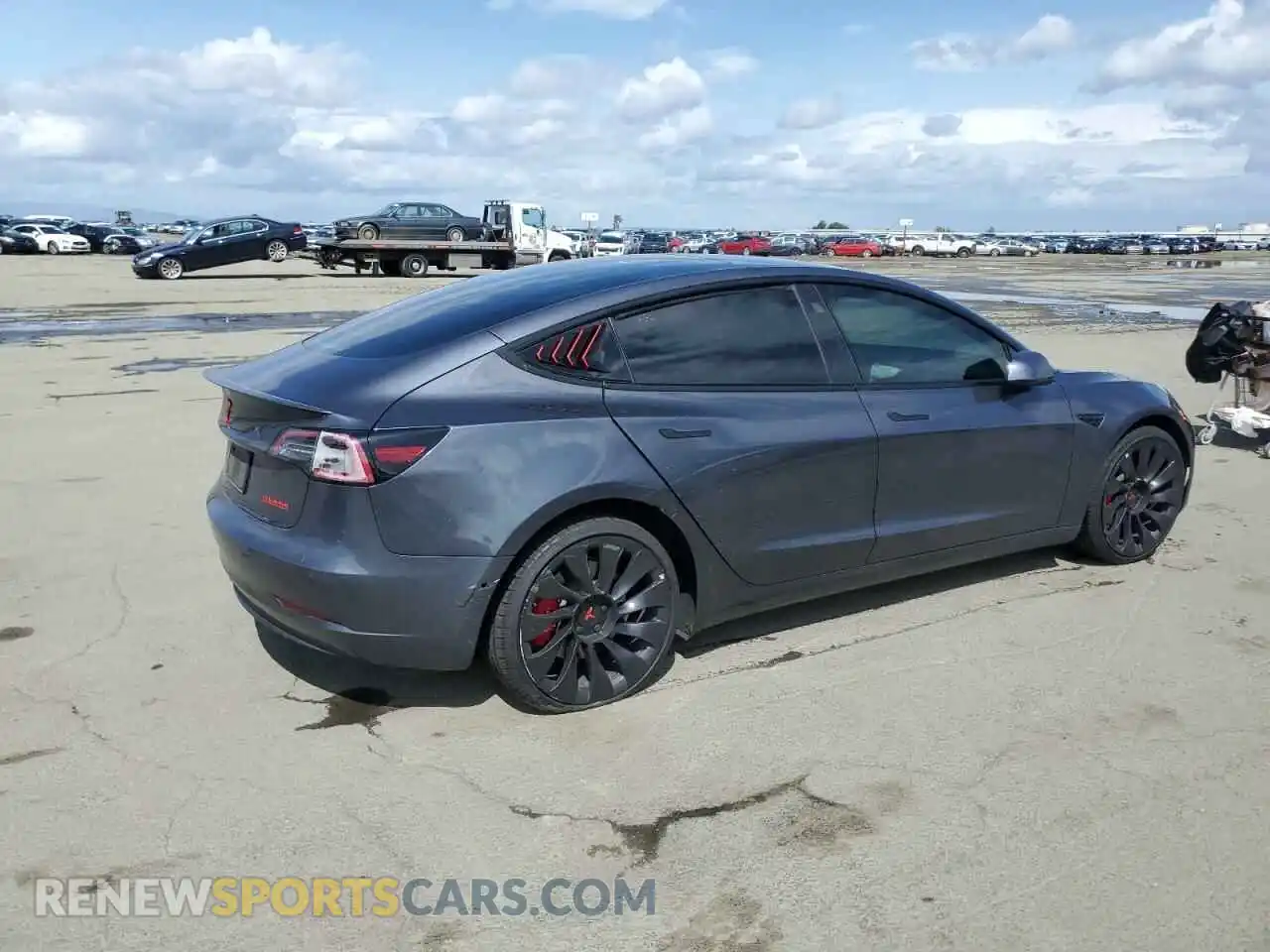 3 fotografías del automóvil dañado 5YJ3E1ECXNF266805 TESLA MODEL 3 2022