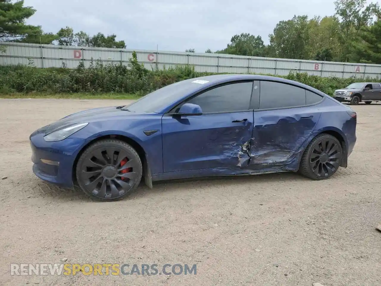 1 Photograph of a damaged car 5YJ3E1ECXNF321737 TESLA MODEL 3 2022
