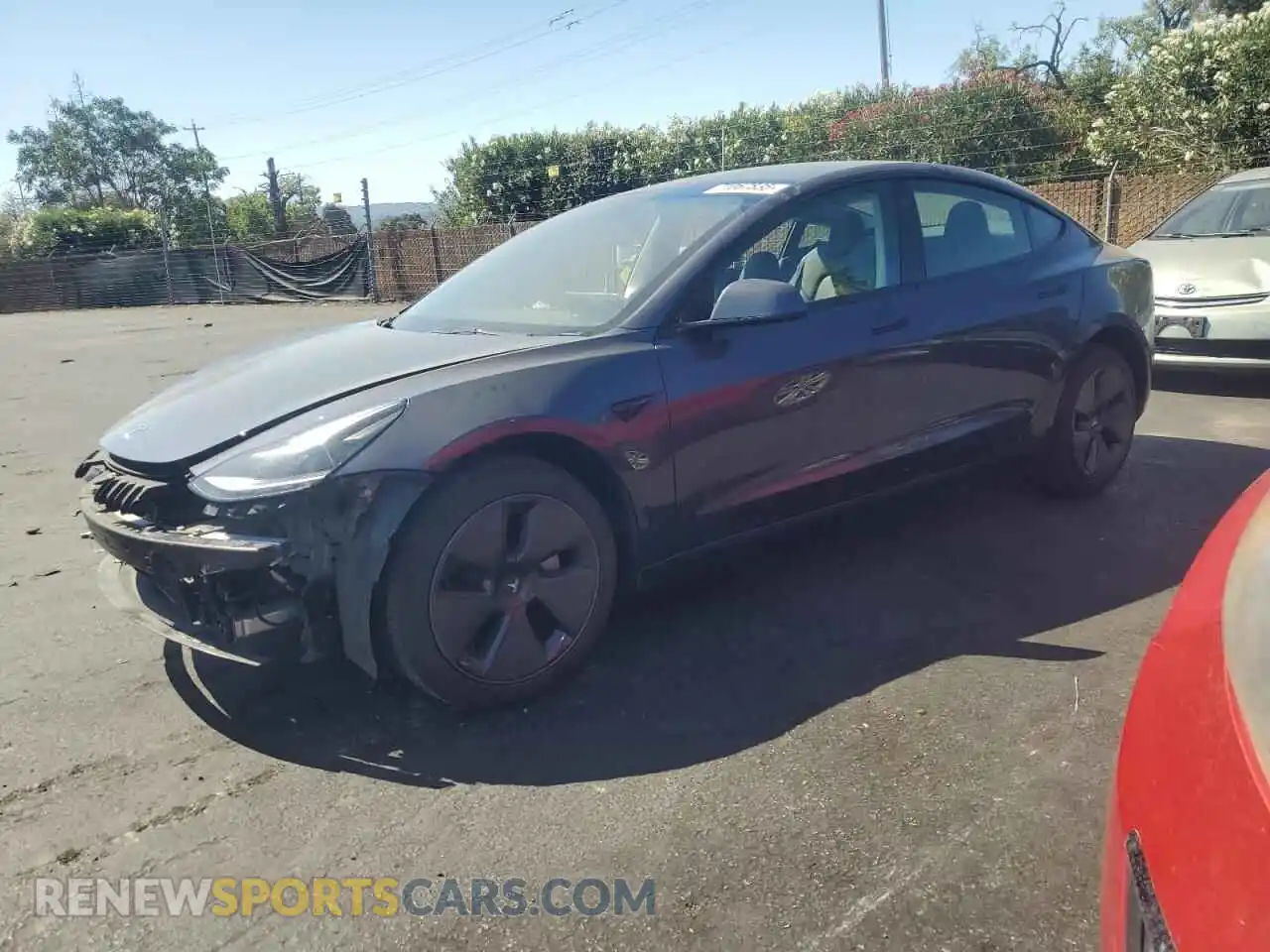 1 Photograph of a damaged car 5YJ3E1EA4PF616821 TESLA MODEL 3 2023